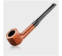 GEZHUCAO Pipa da Fumo in Radica in Stile Antico, Pipa per Tabacco Intagliata A Mano- Design con Manico Dritto- Adatta per Filtro da 3 Mm per Nonno, Marito, Amico, Collezionista(Yellow)
