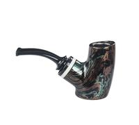 GEZHUCAO Pipa da Fumo In Resina Personalizzata Pipa Portatile Curva Per Tabacco Design Con Amapia Cavità D'aria Regalo Per Nonno, Marito, Amico, Collezionista, Principiante(Burst)