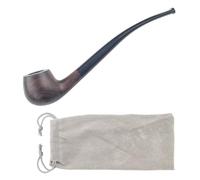 GEZHUCAO Pipa per Tabacco in Ebano con Manico Lungo, con Filtro in Metallo da 3 Mm- Pipa da Fumo Intagliata A Mano- Impugnatura Comoda Regalo per Nonno, Marito, Amico, Principiante(Brown)