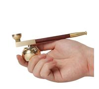 GEZHUCAO Pipa per Tabacco in Ottone 2 in 1, Pipa da Fumo Personalizzata - Manico Dritto Rimovibile per La Pulizia Regalo per Nonno, Marito, Amico, Collezionista