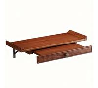 GEZHUCAO Tavolo D'altare In Legno Massello, Reliquiario Buddha Intagliato A Mano Con Vassoio Retrattile E Base Triangolare Stabile Per Preghiera, Meditazione E Decorazione(Wall-mounted,50CM/19.7IN)