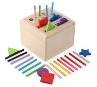 Gezimetie Montessori Giocattolo per Bambini da 1 a 3 Anni, Giocattolo Sensoriale e Motorio con Bastoncini Colorati e Modanature in Legno