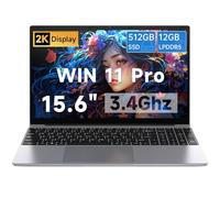 Gezoon Computer portatile da 15,6 pollici, Win 11 Pro, 12 GB di RAM 512 GB SSD, Celeron N100 Quad-Core (fino a 3,4 GHz), FHD IPS 1920 x 1080, HDMI, Type-C, USB 3.0, WiFi 6, BT 5.2, lettore di schede