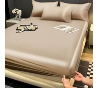 Gezu Drap Housse 120x200 Satin Dorato Giallo Microfibra Lenzuolo da Letto Traspirante Seta Lucida Housse de Matelas Ipoallergenico senza Stiratura Orlo Elastico Solido Adatto a Materassi a Meno di 30