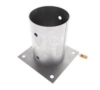 GEZU IMPEX Base per palo Ø 101x101 mm zincata a caldo, set di 12 staffe di supporto per recinzione rotonda, per pali in legno, con fissaggio a bullone per pergola o recinzione.