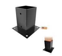 GeZu Impex Base per Palo 91 x 91 mm Verniciata a Polvere Nera Staffe di Supporto per Recinzione Supporto per pali a vite quadrata Base per Pergola Padiglione Staffa di Fissaggio a Bullone