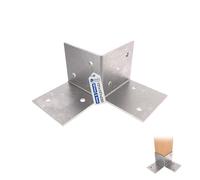 GeZu Impex Staffa da Pavimento per Pergola 121x121mm Zincata a Caldo Kit Pergola in Legno Piastre da Pavimento Fissaggio a Terra Supporto da Pavimento Connettore per Pali Staffa Angolata per Pergola