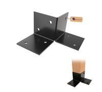 GeZu Impex Staffa da Pavimento per Pergola 91x91mm Verniciata a Polvere Nera Kit Pergola in Legno Piastre da Pavimento Fissaggio a Terra Staffa di Supporto per Palo di Collegamento