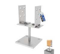 GeZu Impex Supporto per Palo a U Regolabile con Piastra 100 x 100 mm Zincato Elettroliticamente 0-160 mm Larghezza Staffe Metalliche Set di 4 Regolabili Tipo U Bullone di Ancoraggio Base per Palo