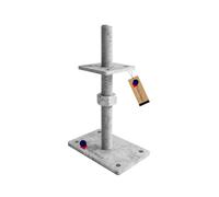 GEZU IMPEX Supporto Regolabile per Palo 100 x 100 mm Rivestito in Fiocco di Zinco Set da 4 Supporto per Recinzione con Regolazione dell'Altezza Supporto per Palo Avvitabile Regolabile