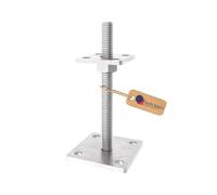 GEZU IMPEX Supporto Regolabile per Palo 80 x 80 mm Zincato a Caldo Set di 8 Staffa di Supporto per Recinzione con Regolazione dell'Altezza Portapalo Regolabile