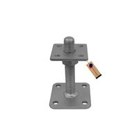 GEZU IMPEX Supporto Regolabile per Palo 80 x 80 mm Zincato a Caldo Staffa di Supporto per Recinzione con Regolazione dell'Altezza Portapalo Regolabile