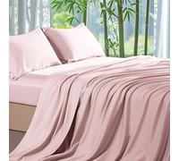 Gezu Lyocell - Lenzuolo con angoli elasticizzati in bambù, 90 x 200 cm, rosa chiaro, antibatterico, morbido, in spugna, lucido, in fibra di bambù, 90 x 200 cm, per materassi fino a 30 cm