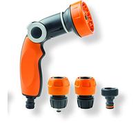 GF 80005594 Kit Pistola Irrigazione Multi 8 Jet Easy + Raccordi, Arancione