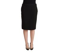 GF Ferre Black Straight Pencil Cut Knee Length Skirt - IT36|XXS