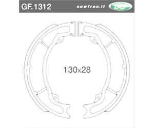 GF1312 - COPPIA GANASCE FRENO POSTERIORI NEWFREN SYM FIDDLE II 125 2008>2010 SYM