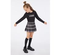 GF5138 GONNA IN COTONE CHECK ROSA LIU JO BAMBINA GONNELLINA A QUADRI KIDS JUNIOR