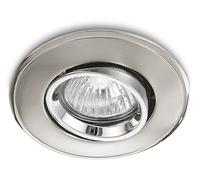 GFA001- FARETTO AD INCASSO ALLUMINIO FINITURA CROMO-NICKEL 1 LUCE ATTACCO GU10 ORIENTABILE