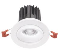 GFA1042C- FARETTO DA INCASSO IN ALLUMINIO DIFFUSORE TRASPARENTE A LED 3000K 2100LM 25W BIANCO D.15,5CM ORIENTABILE