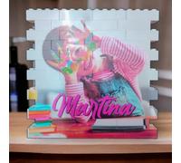 GFD - Mattoncini Costruzione Personalizzabili - Forma Quadrato - Personalizza con la tua foto preferita - Ideale come regalo per la festa del papà, festa della mamma - Made in Italy