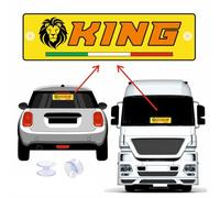 GFD Targa Espositiva per Auto e Camion con Nome Frase e Foto, Alluminio Rigido e Sistema di Fissaggio a Ventosa - per Abbellire Macchina o Tir - Dimensioni 36x11cm,48x11cm o 20x40cm (36x11 cm)