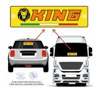 GFD Targa Espositiva per Camion e Auto con Foto, Nome e Frase, Alluminio Rigido e Sistema di Fissaggio a Ventosa - per Abbellire Macchina o Tir - Dimensioni 36x11cm,48x11cm o 20x40cm (48x11 cm)