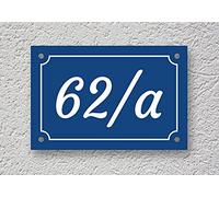 GFD - Targa per esterno con numero civico personalizzato - Laminato in plastico - Disponibile su varie misure - Spessore 3.2 mm - Incisione Bianca su Sfondo Blu - Made in Italy