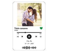 GFD Targa Spotify Personalizzata Musica con Luce LED, Made in Italy - IDEA REGALO Natale Personalizzabile con Foto, Titolo Canzone in Plexiglass Trasparente - Regalo per San Valentino, Anniversari