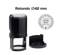 GFD - Timbro Personalizzabile Auto Inchiostrante - Forma rotonda - Misura: 42mm - Colore dell'inchiostro a scelta - Testo personalizzabile - Made in Italy