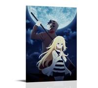 GFDGWZVOC Poster decorativo da parete a tema anime giapponesi, motivo: angeli della morte, su tela, moderno, decorazione per camera da letto, 60 x 90 cm, con cornice