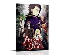 GFDGWZVOC Poster decorativo da parete a tema anime giapponesi, motivo: angeli della morte, su tela, moderno, decorazione per camera da letto, 30 x 45 cm, con cornice