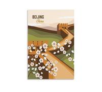 GFDGWZVOC Poster estetico vintage Pechino in Cina, dipinto decorativo da parete su tela e decorazione moderna per la camera da letto, 20 x 30 cm, senza cornice