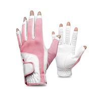 GFDSGRE Guanti Golf 1 Pair senza dita Guanti da golf Ladies Moda Grip Gloves for Golf Escursionismo Paddling Guidando la guida sinistra e destra(Pink,18)