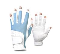 GFDSGRE Guanti Golf 1 Pair senza dita Guanti da golf Ladies Moda Grip Gloves for Golf Escursionismo Paddling Guidando la guida sinistra e destra(Blue,21)