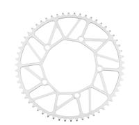 GFDSGRE Monocorona MTB Bicicletta Pieghevole Denti Larghi Stretti 130BCD Corona 46 48 50 52 56 58T Pignone Guarnitura Bici in Lega di Alluminio Corone per Bicicletta(58T Silver)