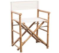 GFEROMRF Sedia da regista pieghevole, 2 pezzi, bambù e tela | Resistente alle intemperie, robusta, salvaspazio, portata 110 kg, giardino e terrazza