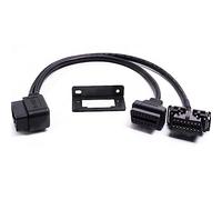 GFFG Cavo di prolunga universale OBD II OBD2 a 16 pin ad angolo retto, 1 maschio a 2 femmina con supporto sottosuolo per GPS