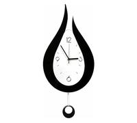 GFFTYX Orologio da parete a batteria, silenzioso, senza ticchettio, 20,4 cm, design a goccia d'acqua, in acrilico, per interni, cucina, ufficio, decorazione (nero+bianco)