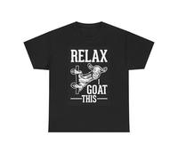 GFG23rwer Relax I Goat This Graphic T Shirt Funny Jokes Farm Animals Unisex Heavy Cotton
