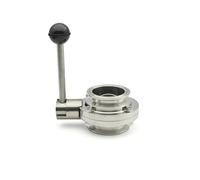 GFGWXMQB Valvola a Farfalla in Acciaio Inossidabile SS304 da 3/4 "1" 1-1/2 "2" 50,5/64/77,5/119 mm(57mm Ferrule 77.5)