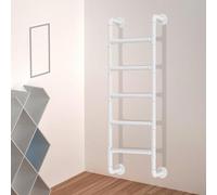 GFHOOZ Scala a Castello in Tubo di Ferro Industriale, Scala per soppalco in Metallo Bianco per impieghi gravosi, per la Sicurezza Domestica di Emergenza, capacità di carico di 3