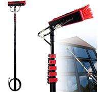 GFHOOZ Spazzola telescopica alimentata ad Acqua, Spazzola per la Pulizia ad Alta Quota, Pulizia di Pannelli fotovoltaici e solari, Set di Lavaggio, Asta di prolunga per la puliz