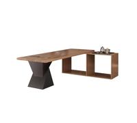 GFHTRELY Scrivania per computer moderna in legno massello con tavolo da tè integrato CEO Boss grande tavolo da gioco (B)