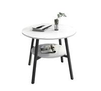 GFHTRELY Scrivania per computer, tavolo rotondo da negoziare a doppio strato, per soggiorno, centro casual, con balcone, per camera da letto, per due persone (bianco, 60 x 75 cm)