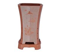 GFHTRELY Vaso da fiori viola sabbia fatto a mano quadrangolare vita cassetto vaso da fiori con staffa vasi incisi vasi verdi vasi fioriera vasi