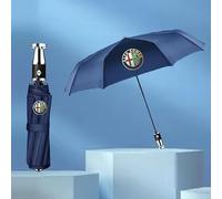 GFHZZS Auto Regalo Ombrello Pieghevole per Alfa Romeo Stelvio 2017-2022,con Auto Stemma Ombrello Pioggia Antivento Ombrello Compatto Portatile Rivestimento Effetto Loto Asciugatura Rapida,B-Blue