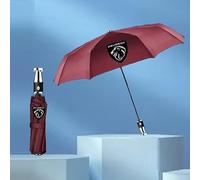 GFHZZS Auto Regalo Ombrello Pieghevole per Peugeot 4007,con Auto Stemma Ombrello Pioggia Antivento Ombrello Compatto Portatile Rivestimento Effetto Loto Asciugatura Rapida,C-Red