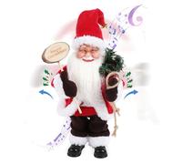 Gfilay Attrice di Babbo Natale animata Canta E Balla, Babbo Natale che canta e balla con volto a LED e canzone delle campanelle di Natale, decorazione per casa e festa natalizia