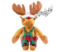 Gfilay Rudolph la Renna dal Naso Rosso Animato e Danzerino，Renna Peluche Natalizio Canterino e Danzante per Bambini