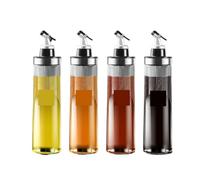 GFJHdfhE Set Olio e Aceto, Oliera, Set Da 4 Pezzi Di Bottiglia Condimento For Salsa Soia E Aceto In Vetro, Serbatoio For Olio Cucina Kit da Tavola(Blue,Silver,29cm)